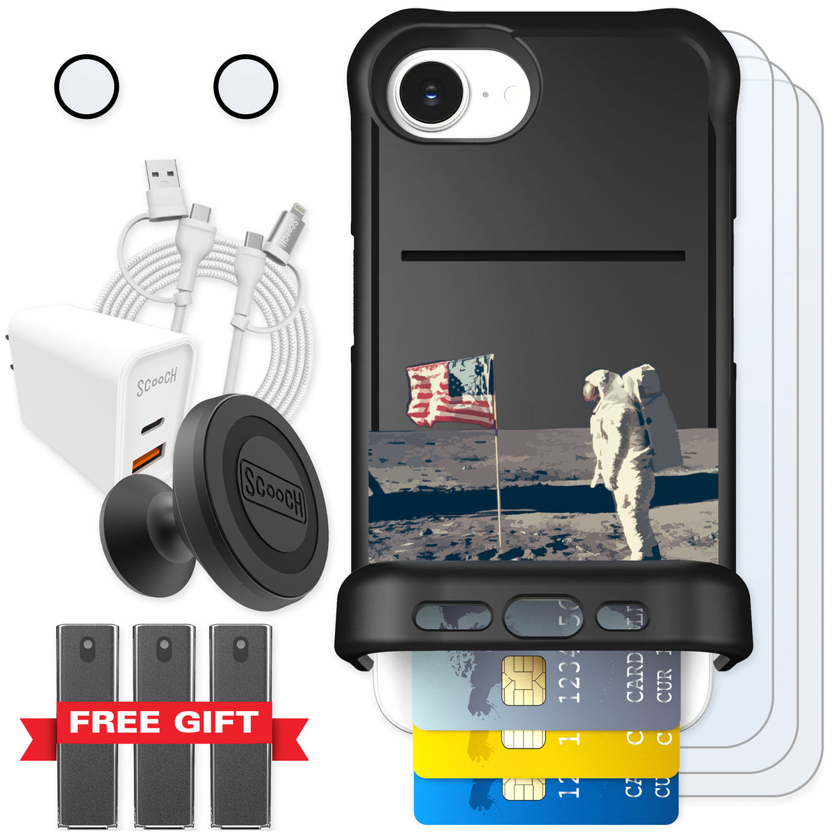 Scooch Wingmate Lunar Landing for iPhone 17e — Ultimate Bundle
