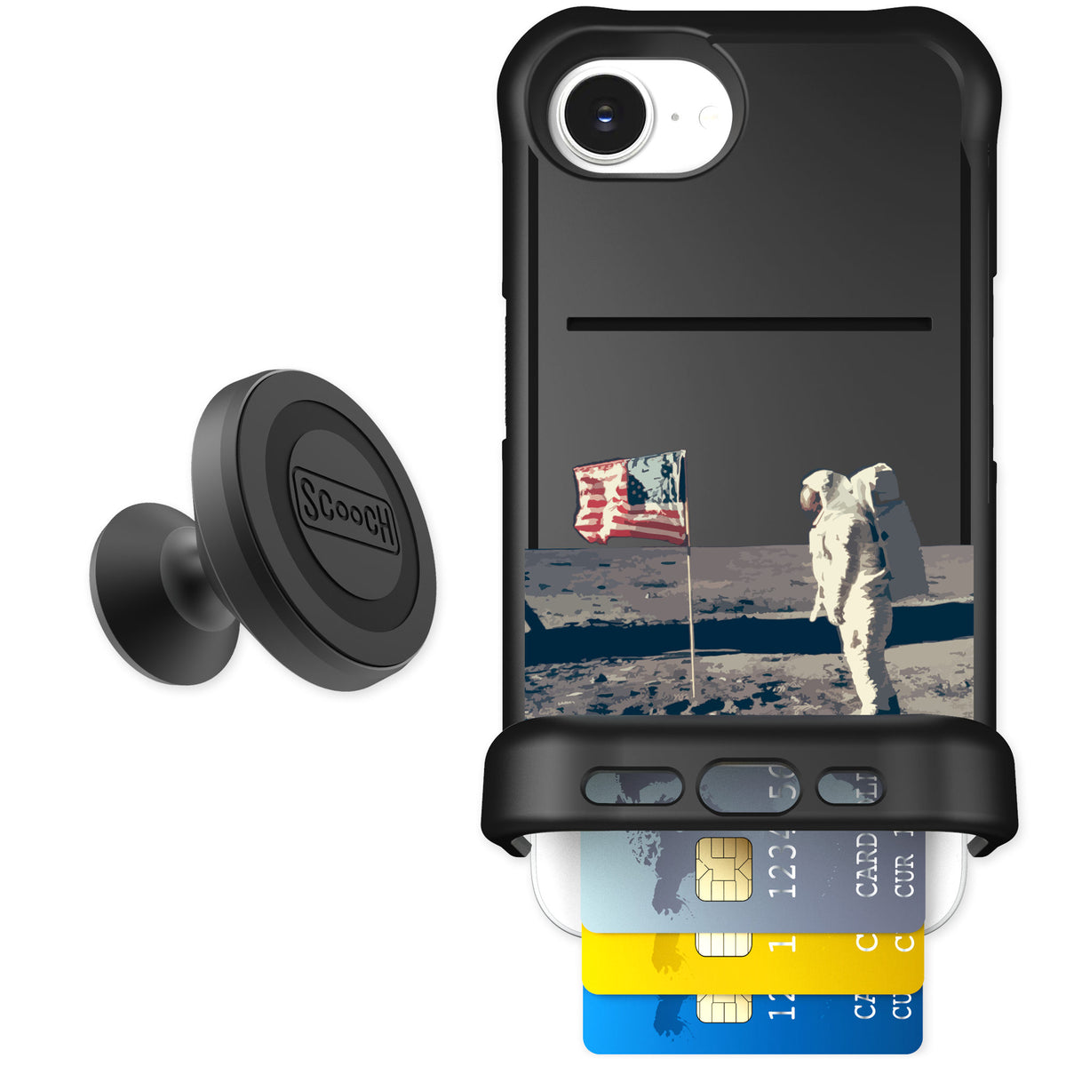 Scooch Wingmate Lunar Landing for iPhone 16e — Starter Bundle