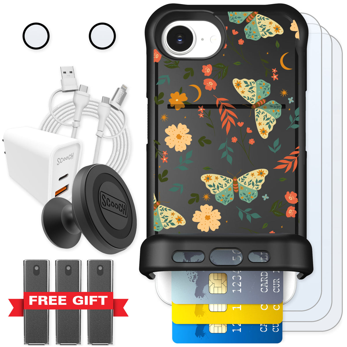 Scooch Wingmate Boho Nights for iPhone 17e — Ultimate Bundle
