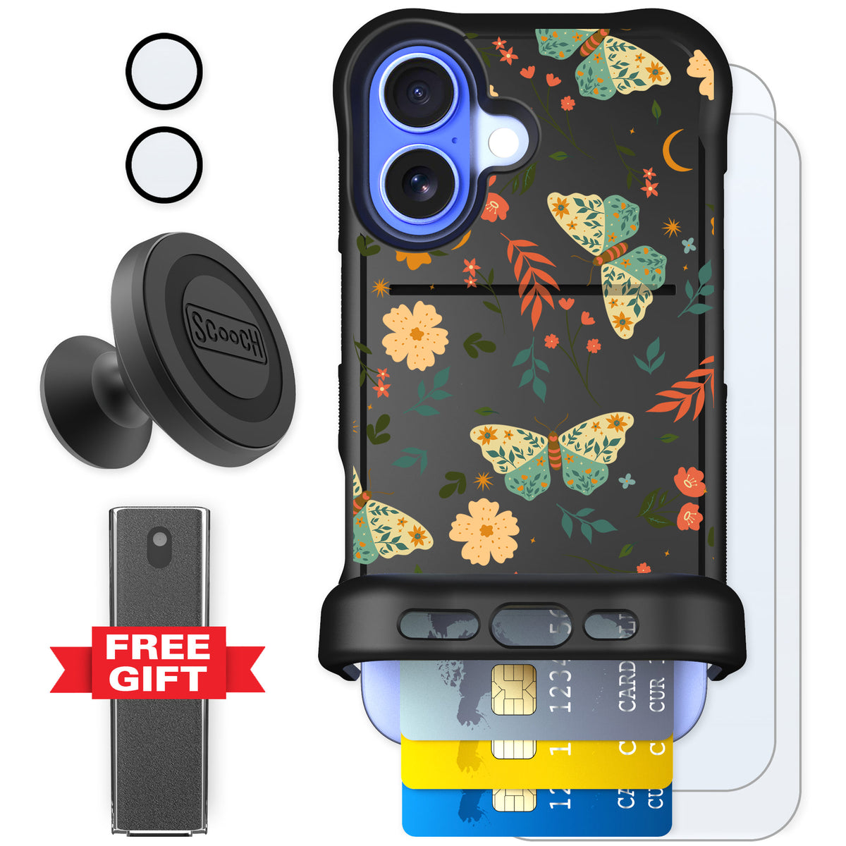 Scooch Wingmate Boho Nights for iPhone 16 — Defender Bundle