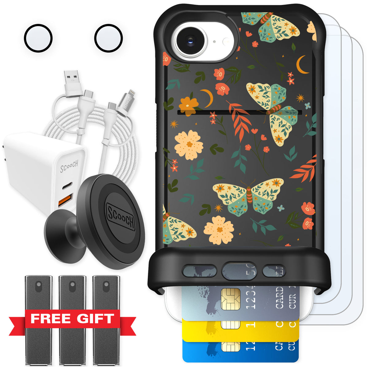 Scooch Wingmate Boho Nights for iPhone 16e — Ultimate Bundle