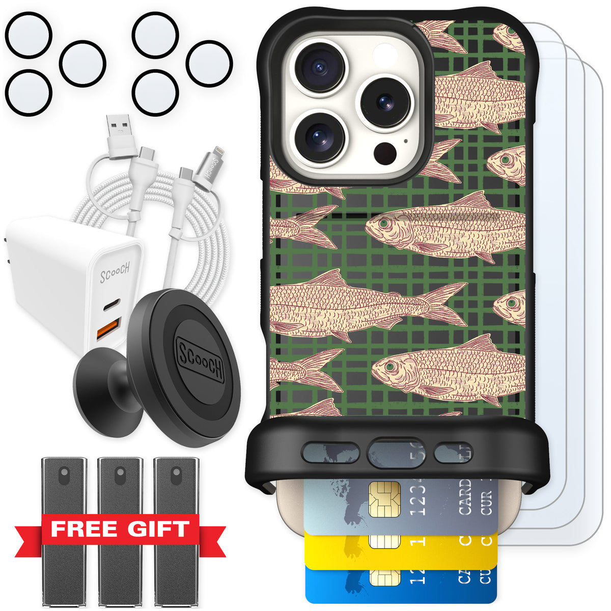 Scooch Wingmate Fresh Catch for iPhone 16 Pro — Ultimate Bundle