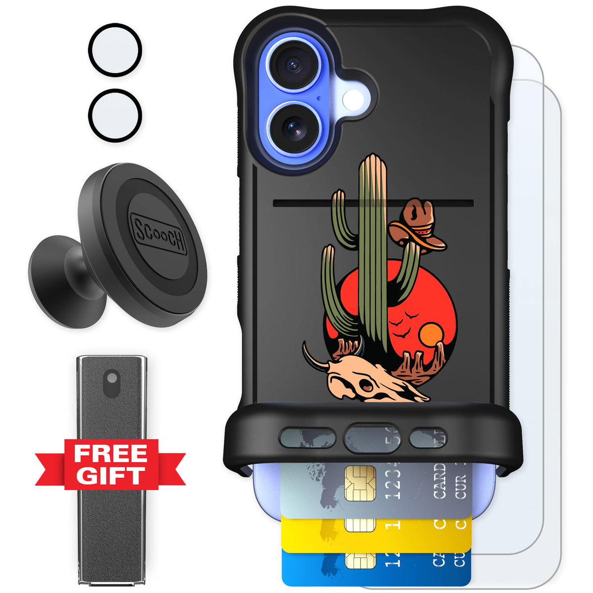 Scooch Wingmate Cactus Flash for iPhone 16 — Defender Bundle