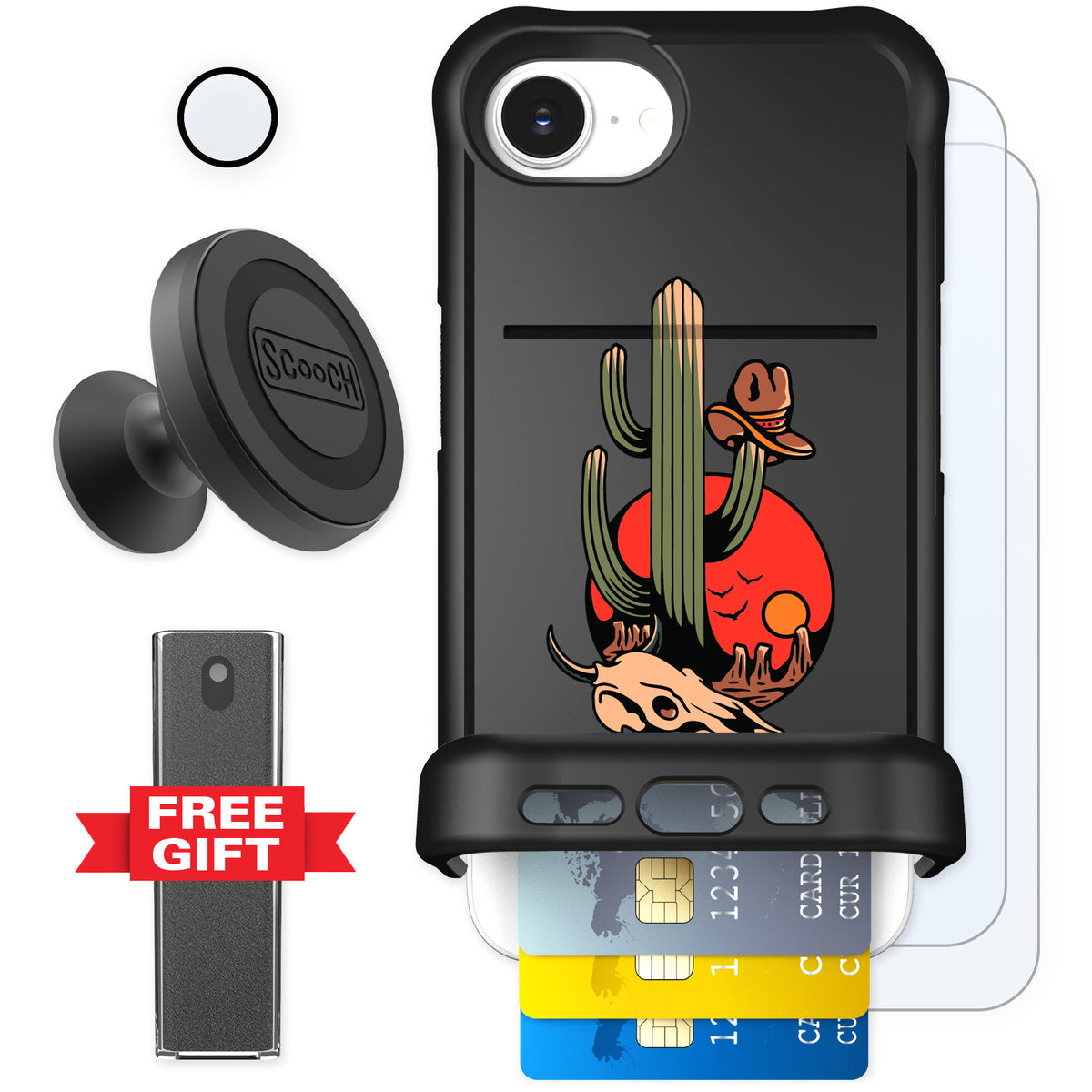 Scooch Wingmate Cactus Flash for iPhone 16e — Defender Bundle