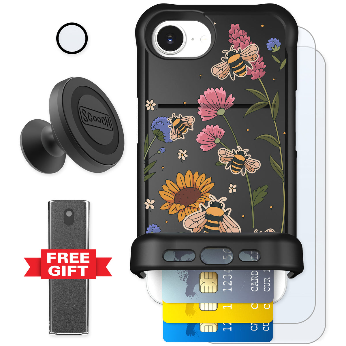 Scooch Wingmate Bee Happy for iPhone 17e — Defender Bundle
