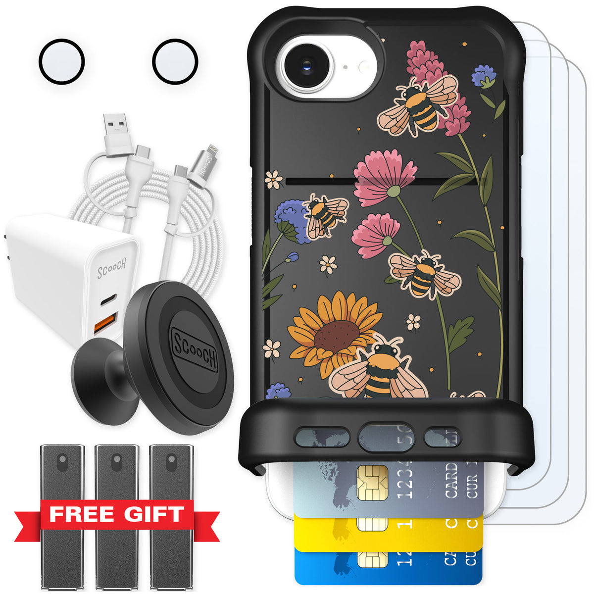 Scooch Wingmate Bee Happy for iPhone 16e — Ultimate Bundle