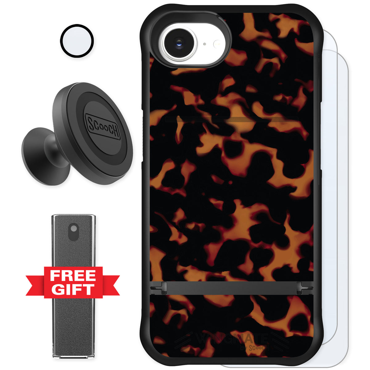 Scooch Wingmate Tortoise Shell for iPhone 17e — Defender Bundle