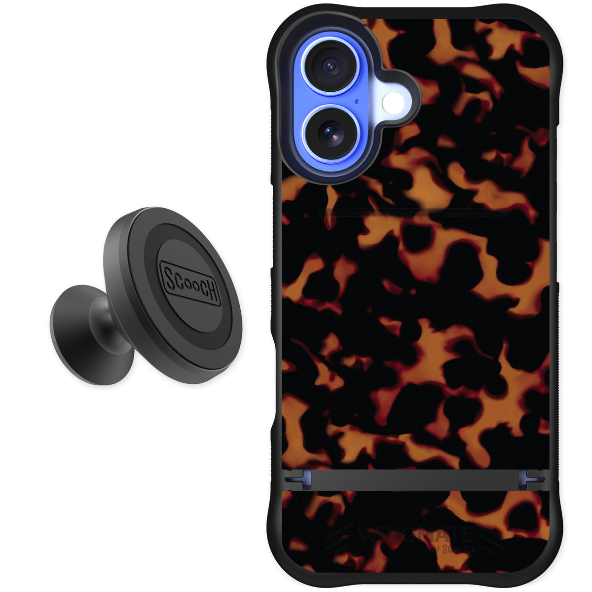 Scooch Wingmate Tortoise Shell for iPhone 16 — Starter Bundle
