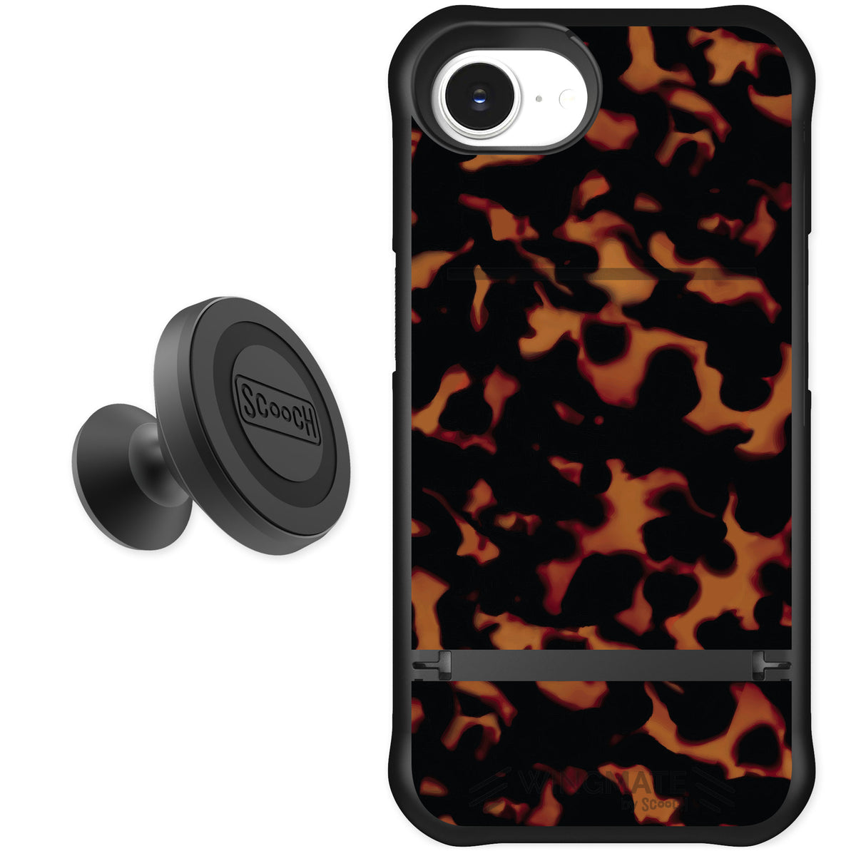 Scooch Wingmate Tortoise Shell for iPhone 16e — Starter Bundle
