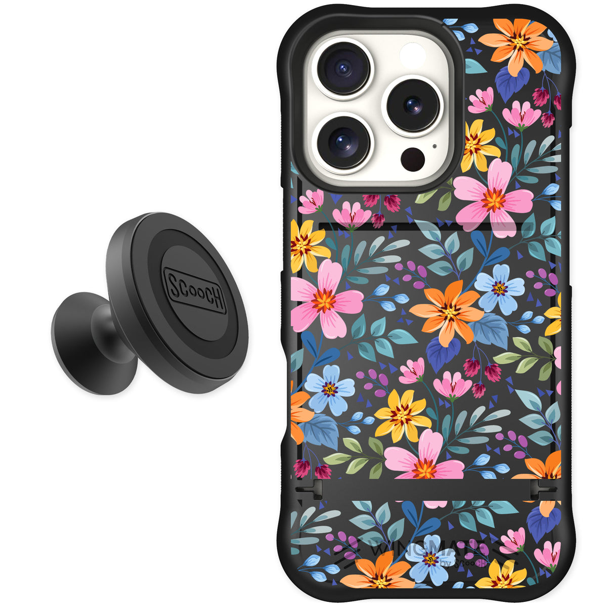 Scooch Wingmate Full Bloom for iPhone 16 Pro — Starter Bundle