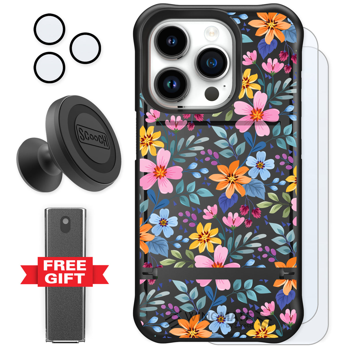 Scooch Wingmate Full Bloom for iPhone 15 Pro — Defender Bundle