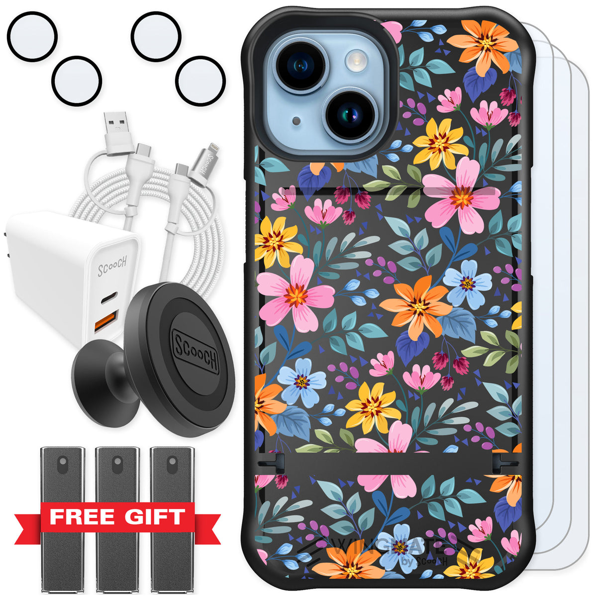 Scooch Wingmate Full Bloom for iPhone 15 — Ultimate Bundle