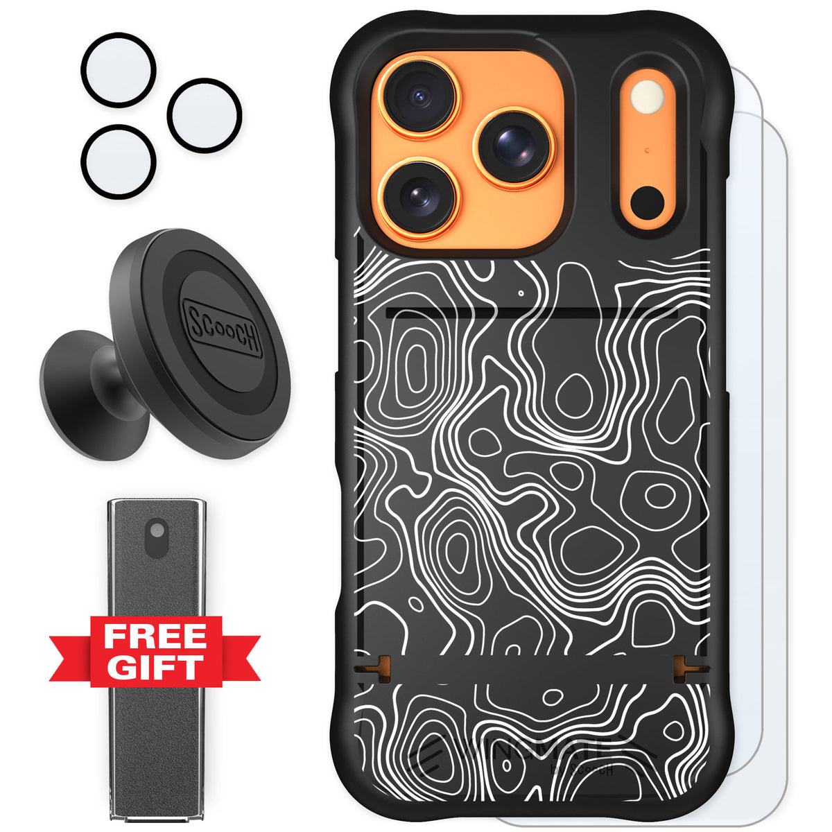 Scooch Wingmate Topography for iPhone 17 Pro — Defender Bundle
