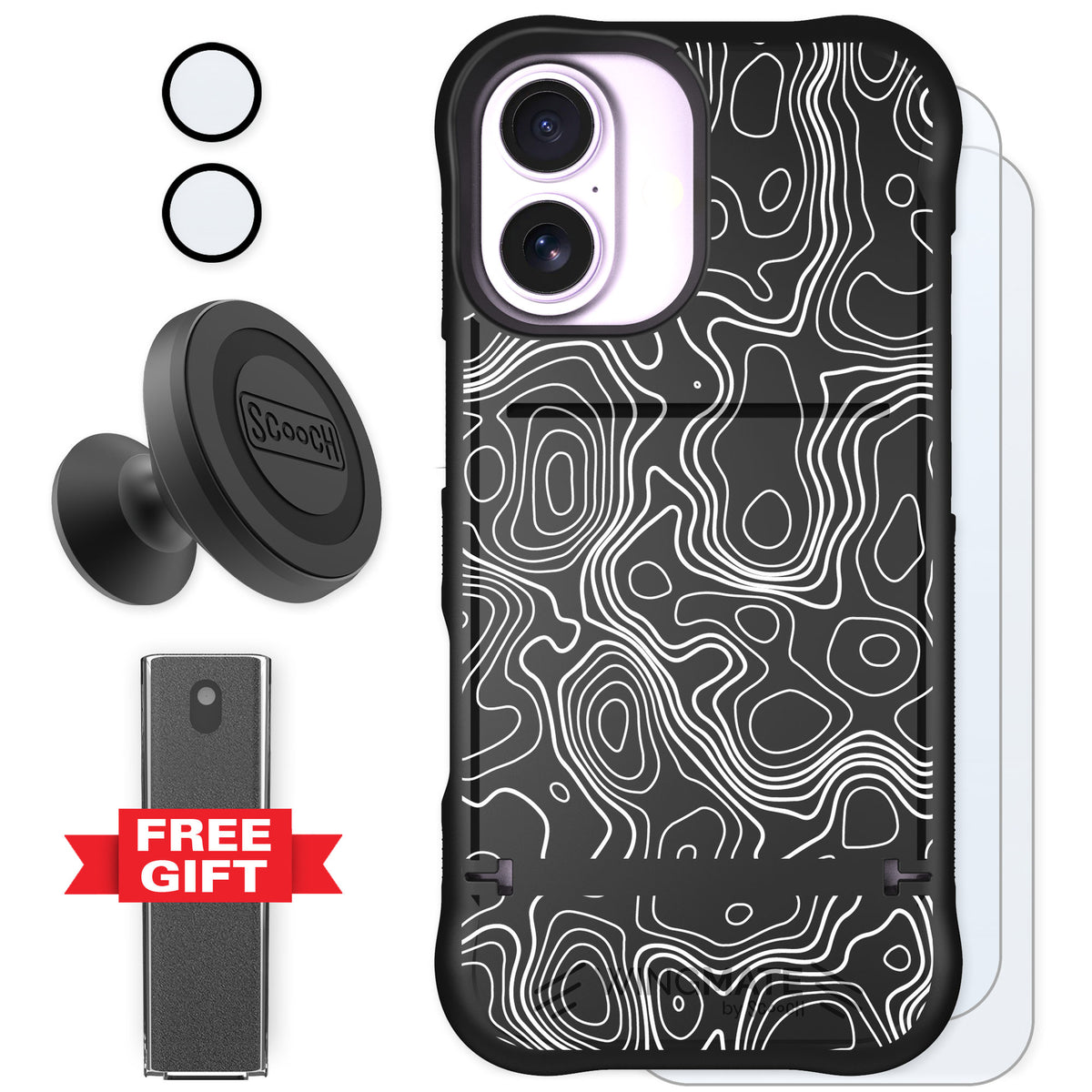 Scooch Wingmate Topography for iPhone 17 — Defender Bundle