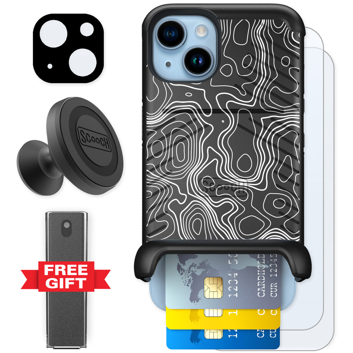 Scooch Wingmate Topography for iPhone 14 — Defender Bundle