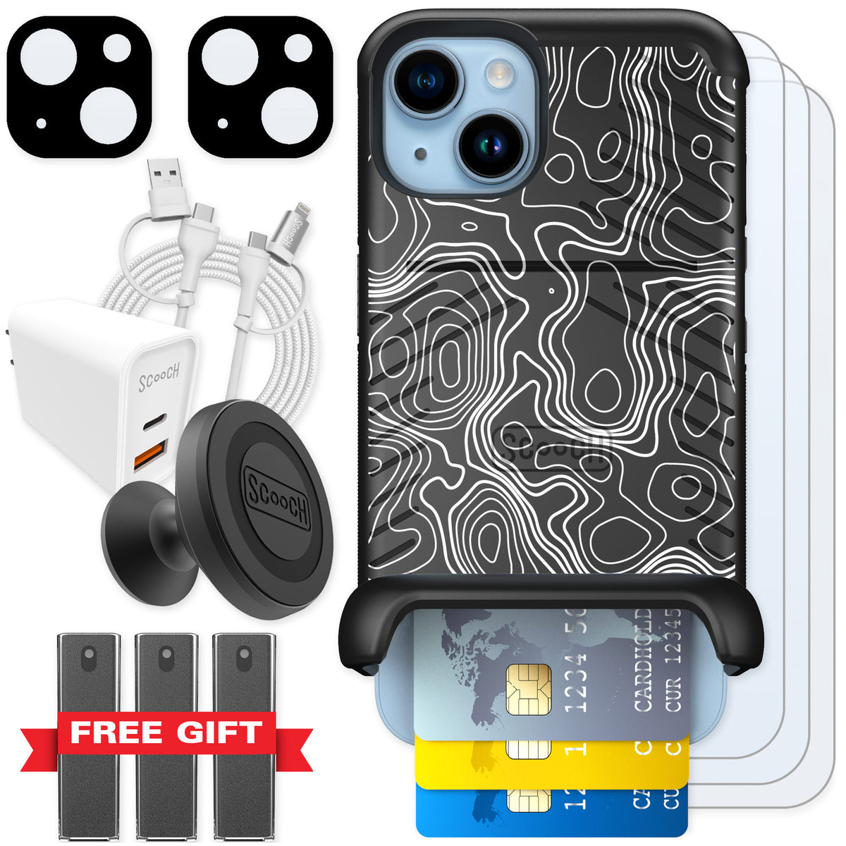 Scooch Wingmate Topography for iPhone 14 — Ultimate Bundle