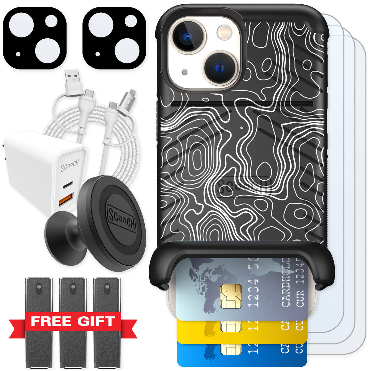 Scooch Wingmate Topography for iPhone 13 mini — Ultimate Bundle