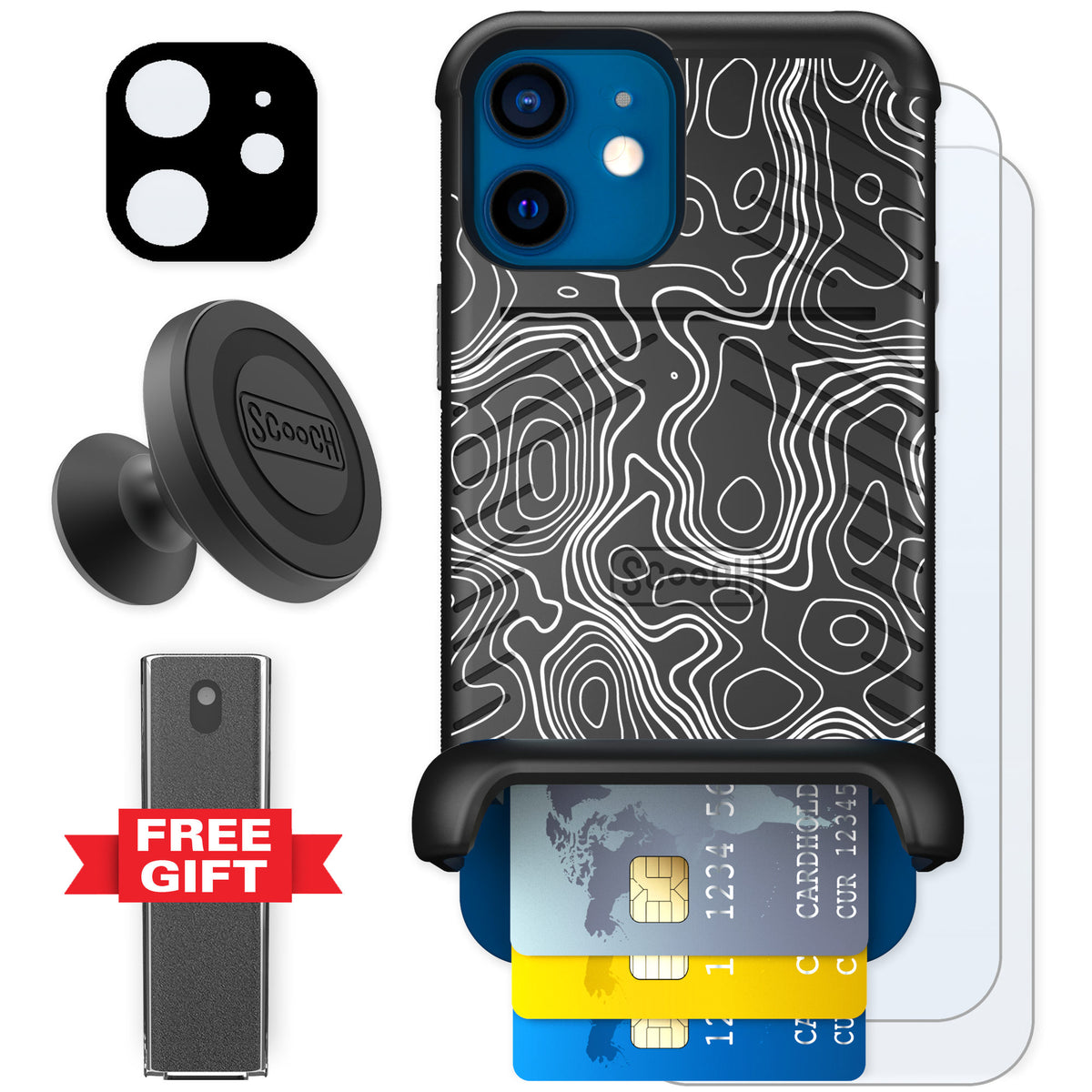 Scooch Wingmate Topography for iPhone 12 — Defender Bundle