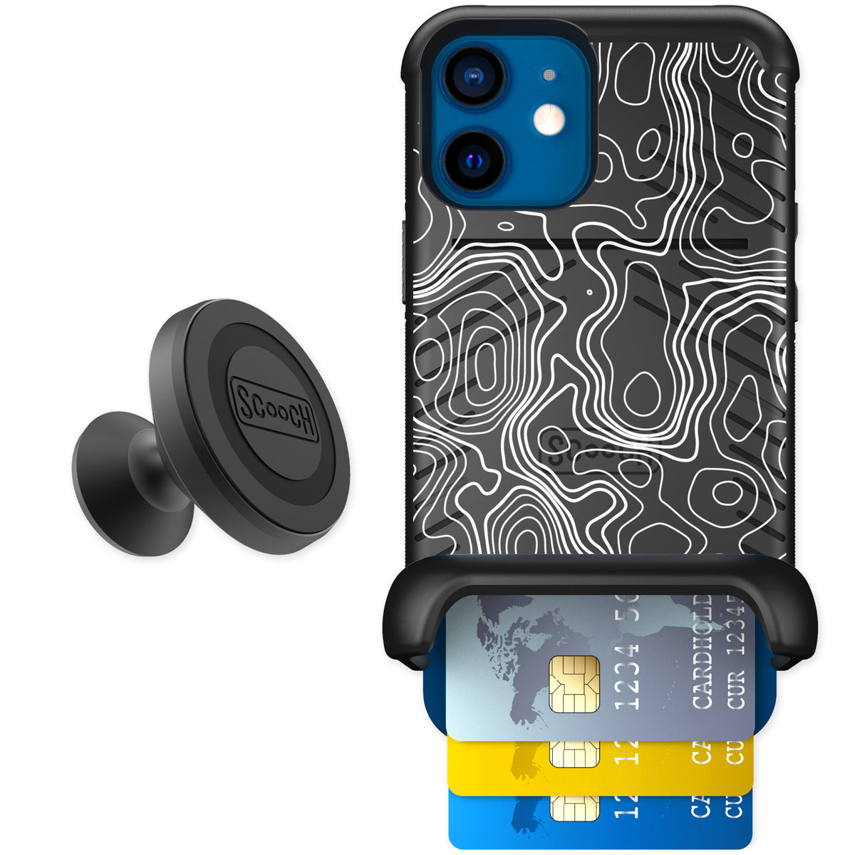Scooch Wingmate Topography for iPhone 12 mini — Starter Bundle