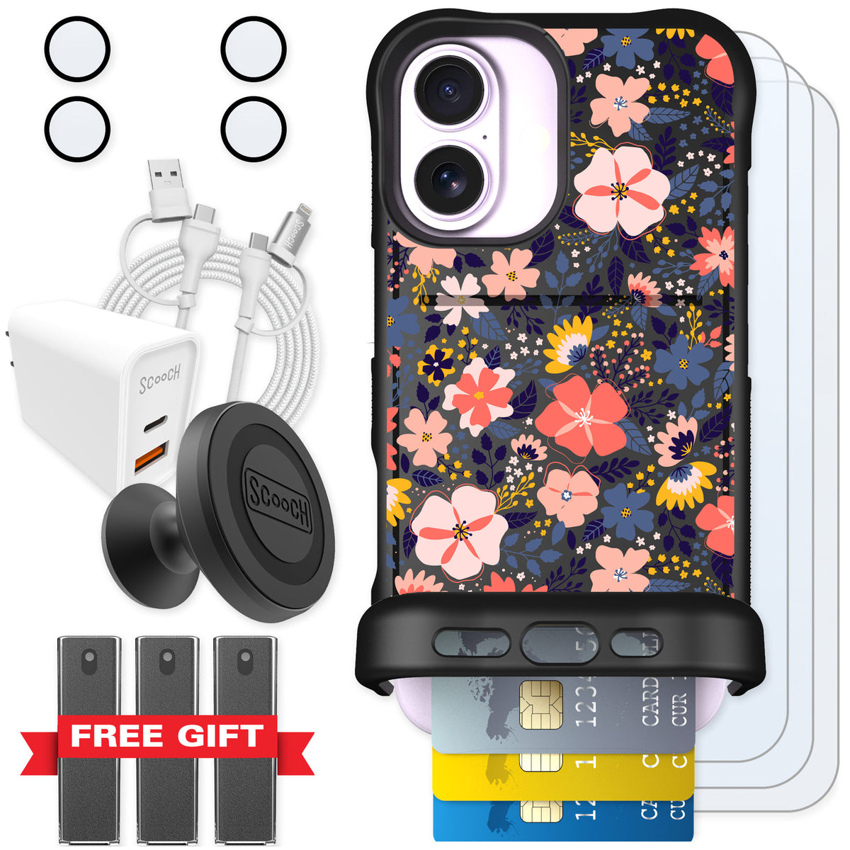 Scooch Wingmate Wildflowers for iPhone 17 — Ultimate Bundle