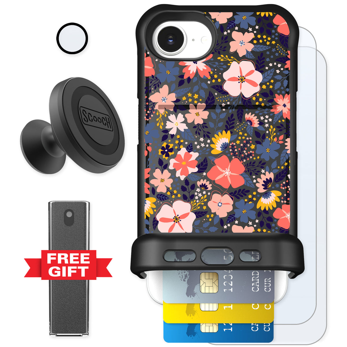 Scooch Wingmate Wildflowers for iPhone 17e — Defender Bundle