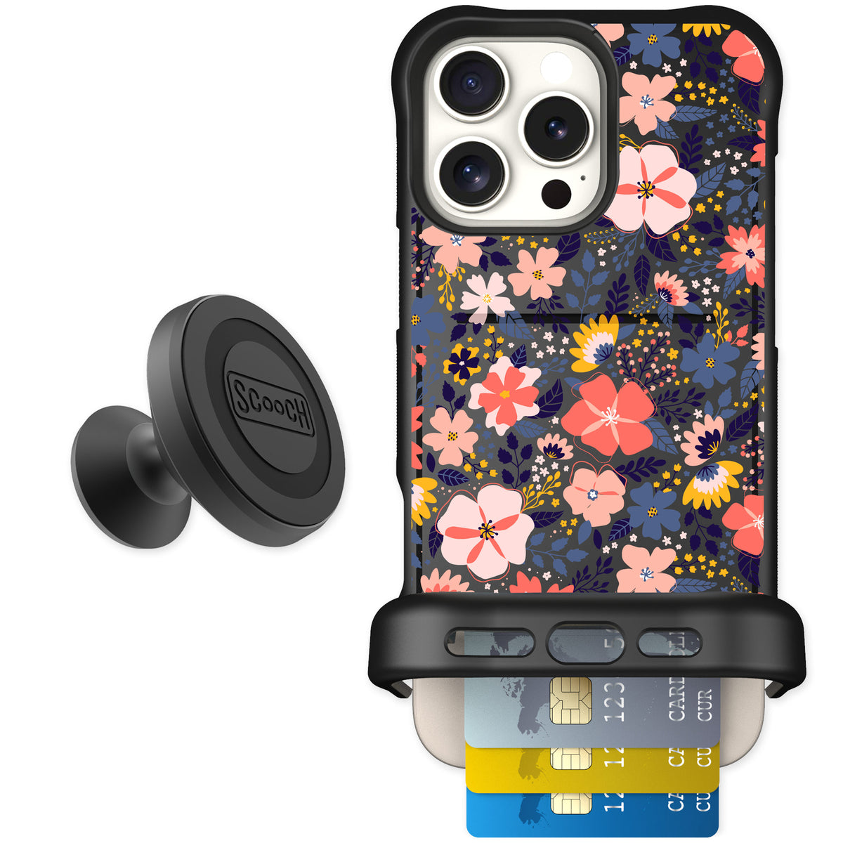 Scooch Wingmate Wildflowers for iPhone 16 Pro Max — Starter Bundle