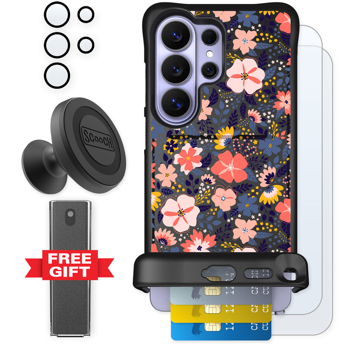 Scooch Wingmate Wildflowers for Galaxy S26 Ultra — Defender Bundle