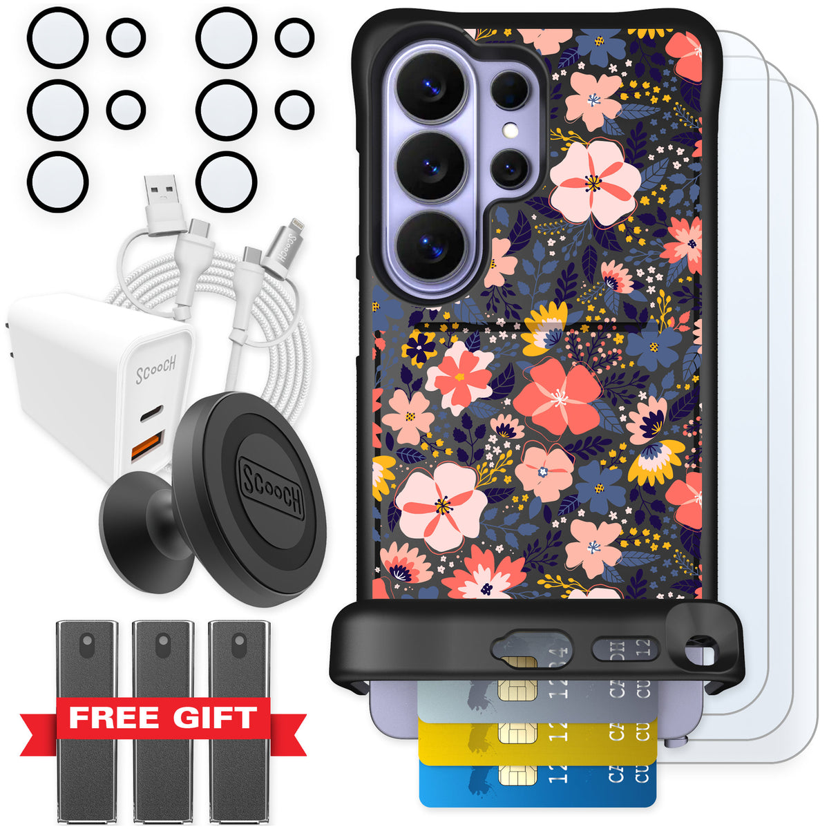 Scooch Wingmate Wildflowers for Galaxy S26 Ultra — Ultimate Bundle