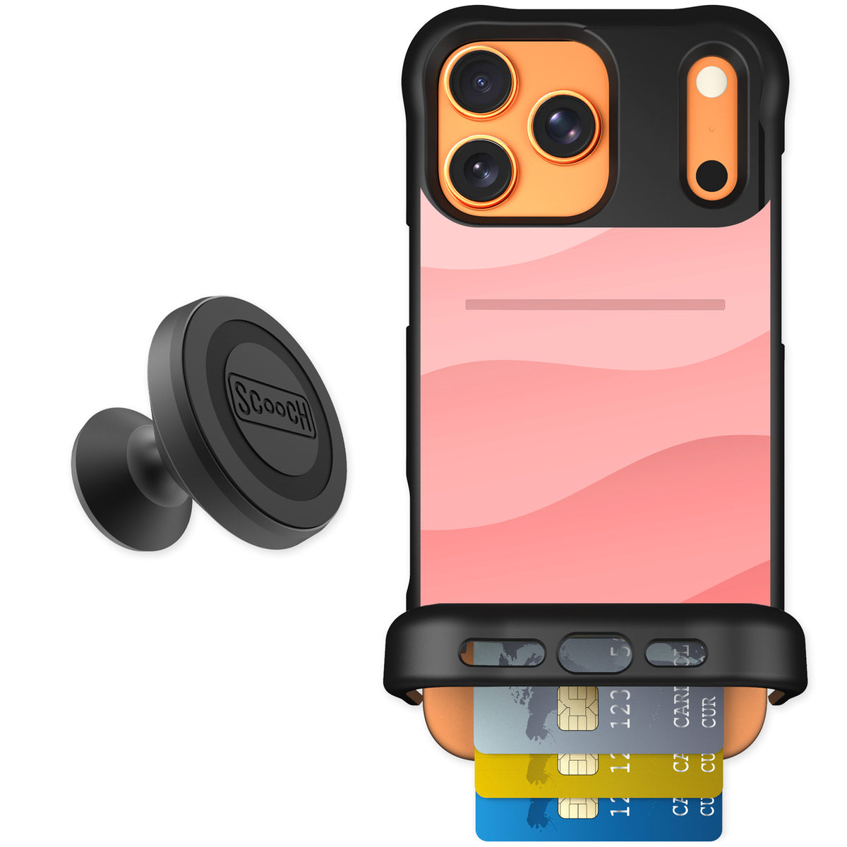 Scooch Wingmate Pink Waves for iPhone 17 Pro Max — Starter Bundle