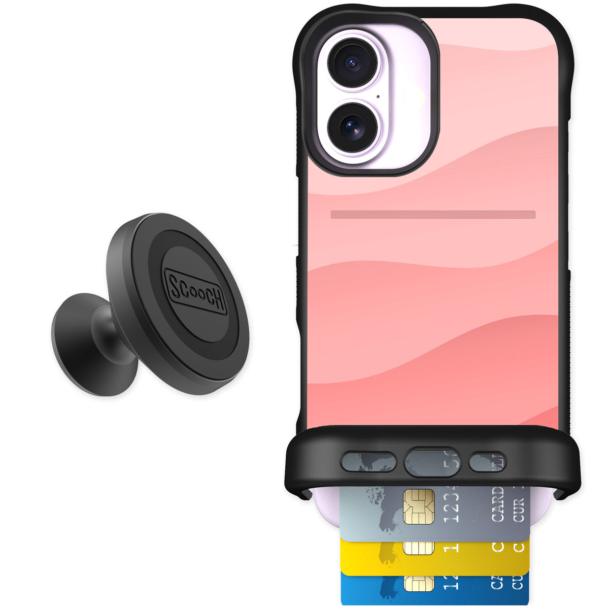 Scooch Wingmate Pink Waves for iPhone 17 — Starter Bundle