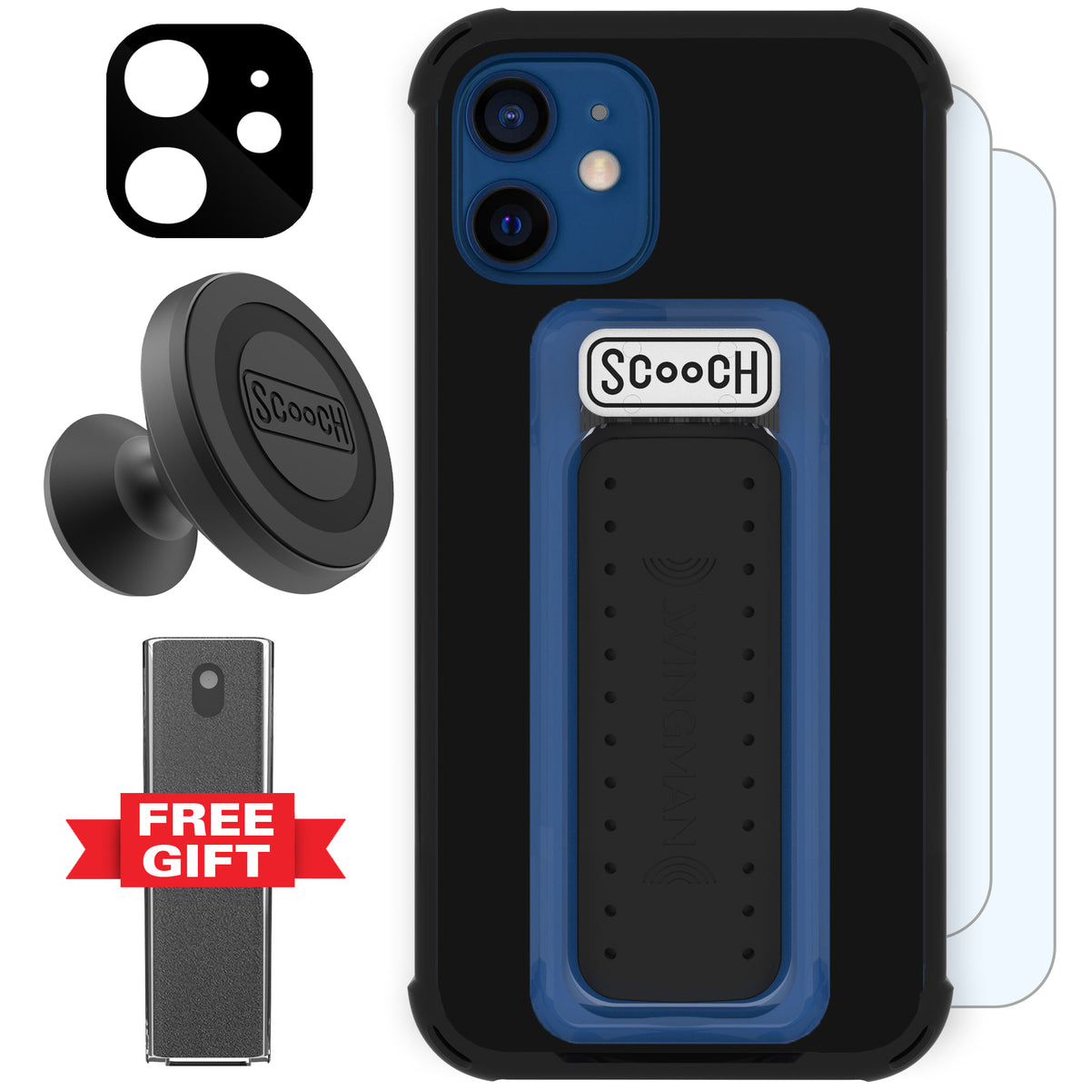 Scooch Wingman Defender Bundle for iPhone 12 mini in Black