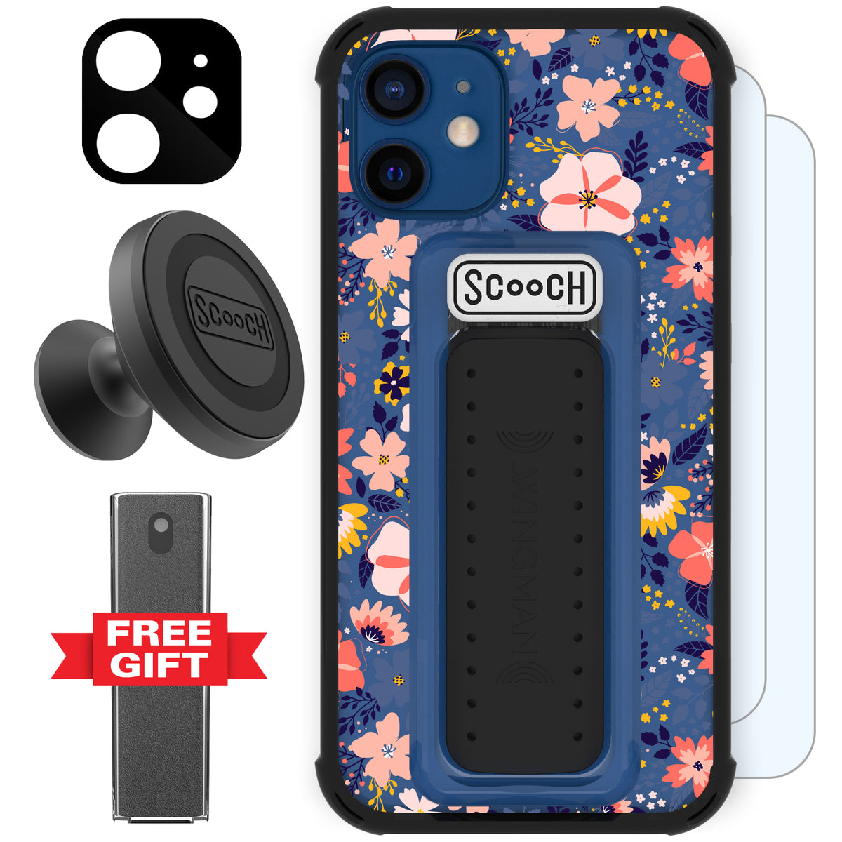 Scooch Wingman Defender Bundle for iPhone 12 mini in Wildflowers
