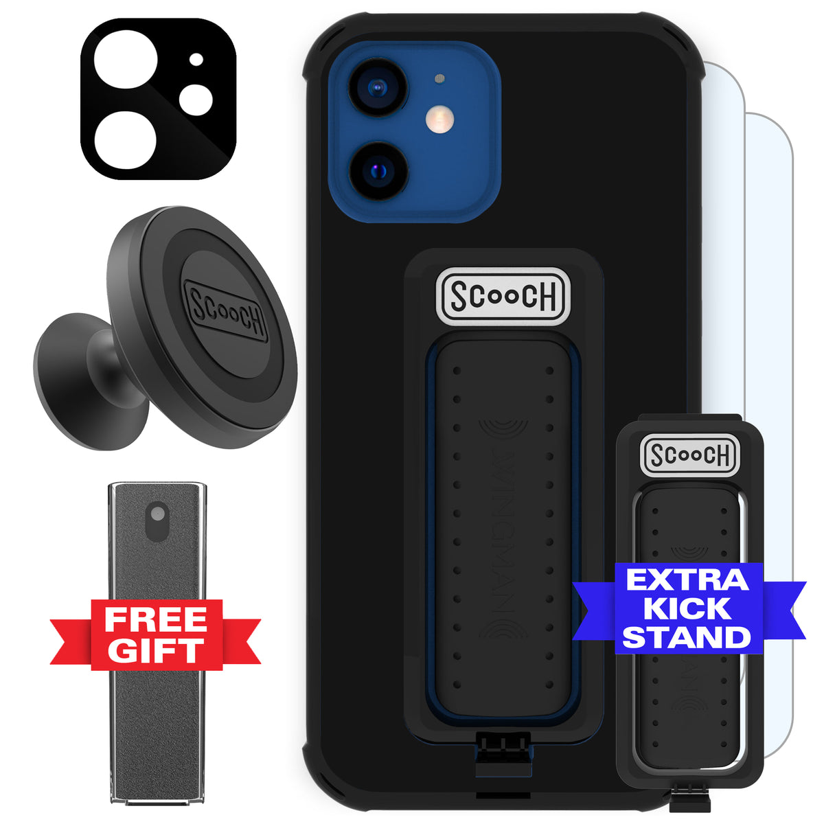 Scooch Wingman Defender Bundle for iPhone 12 in Black