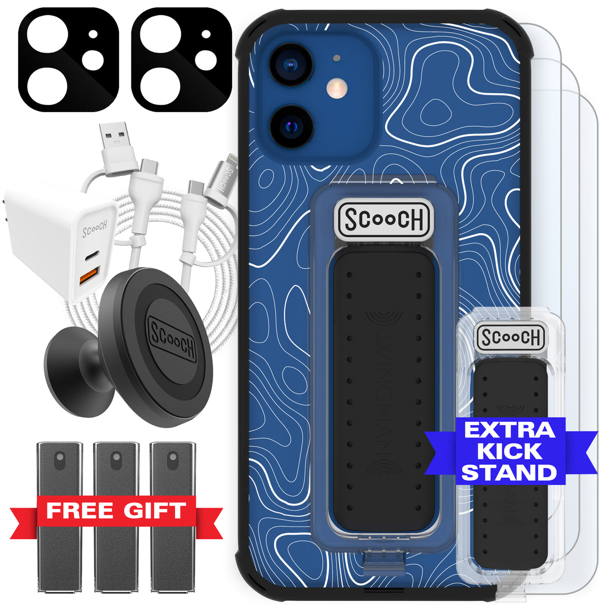 Scooch Wingman Ultimate Bundle for iPhone 12 in Topography