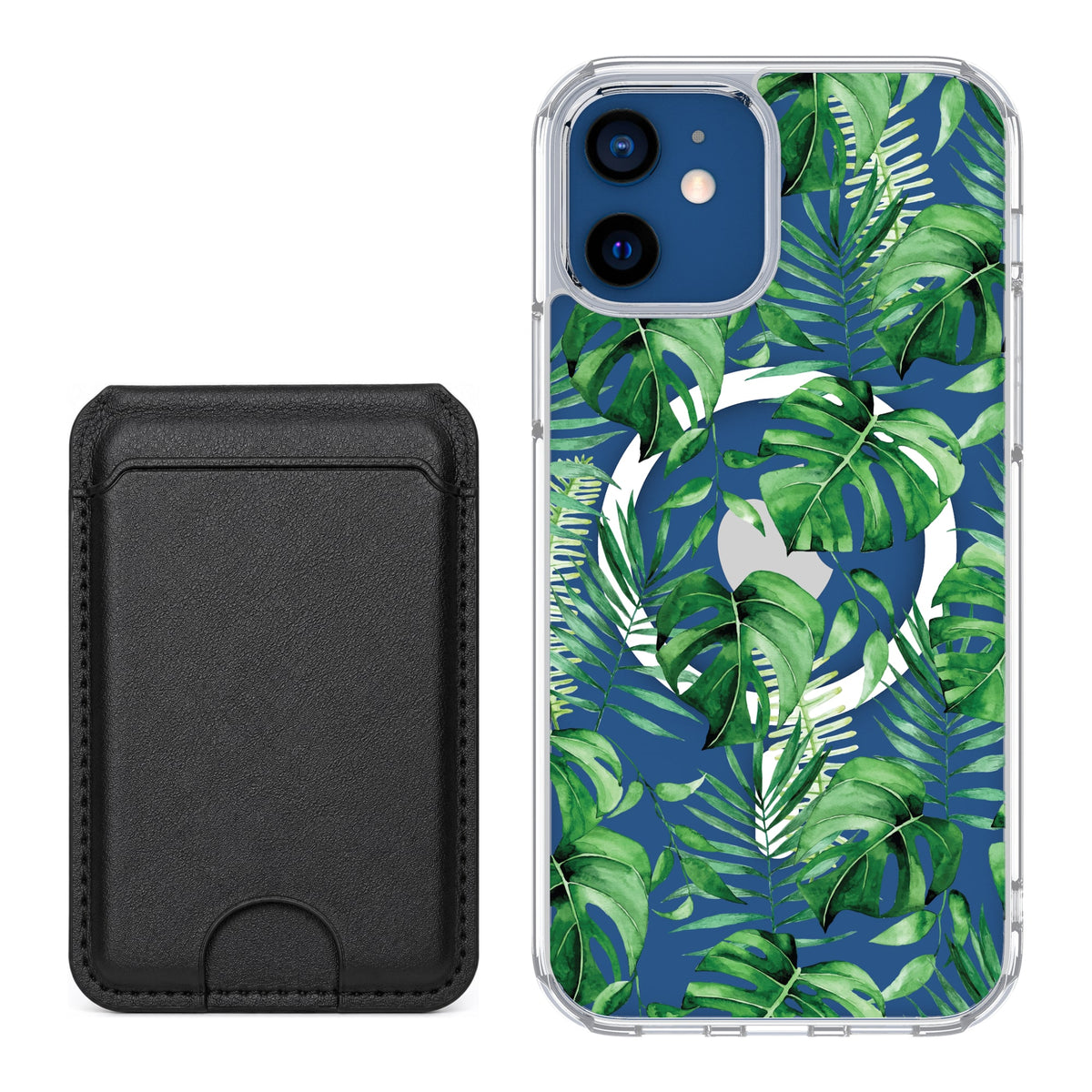 Scooch MagCase Monstera for iPhone 12 and iPhone 12 Pro with Black MagWallet