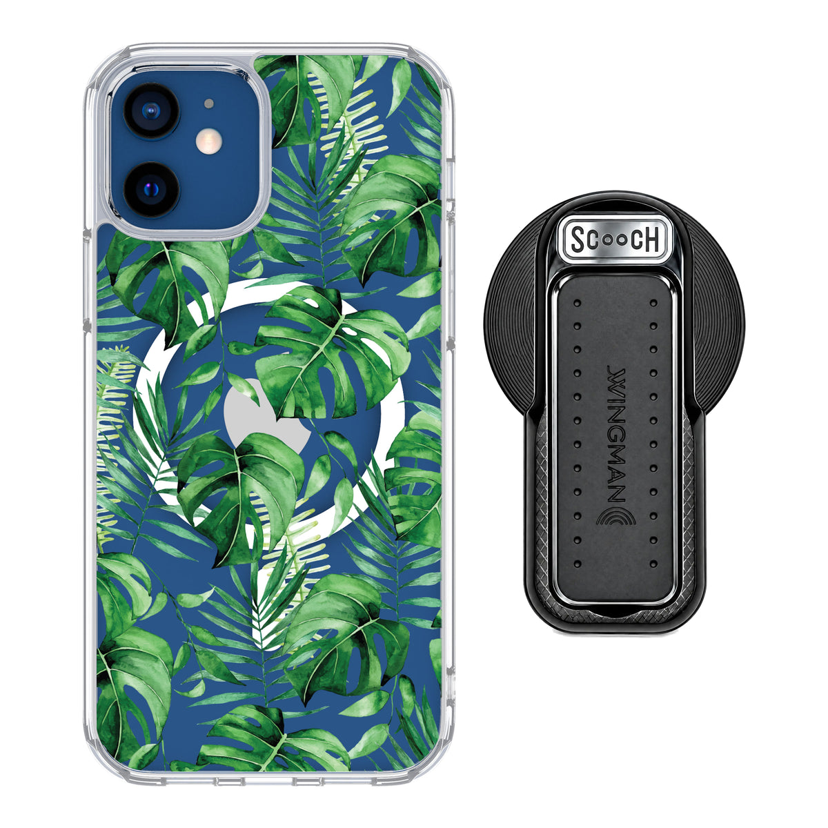 Scooch MagCase Monstera for iPhone 12 Pro and iPhone 12 with MagSafe Wingback - Black