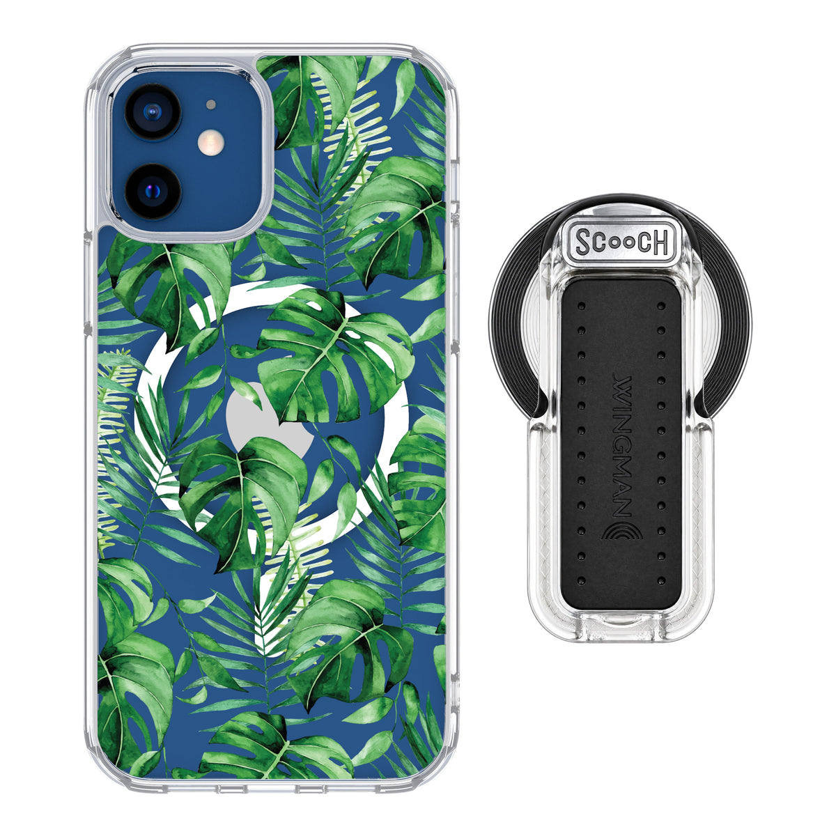 Scooch MagCase Monstera for iPhone 12 Pro and iPhone 12 with MagSafe Wingback - Clear