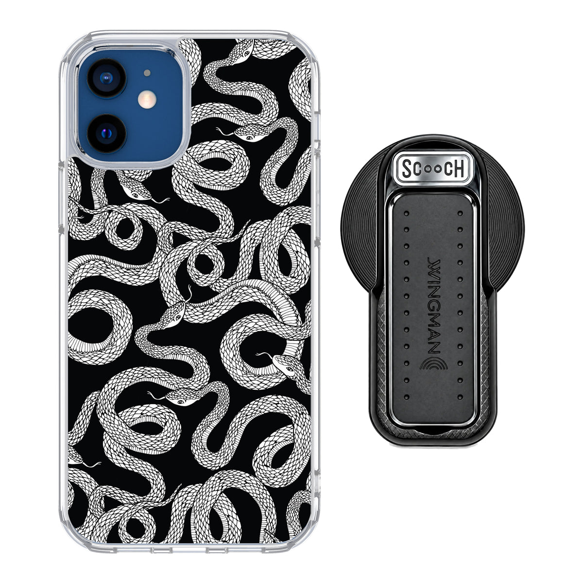 Scooch MagCase Snakes for iPhone 12 Pro and iPhone 12 with MagSafe Wingback - Black