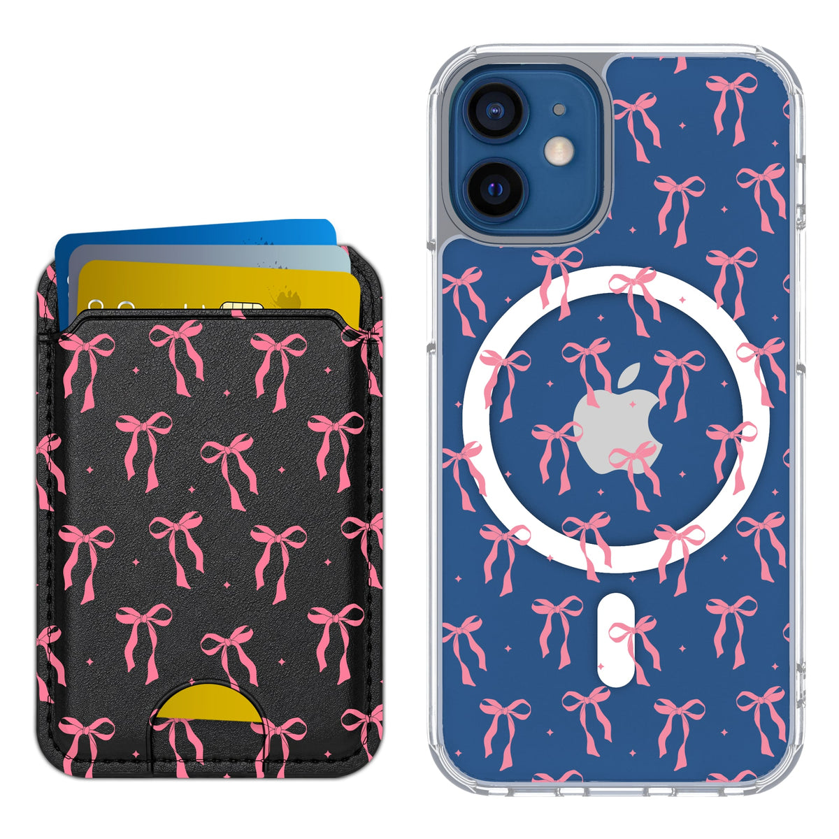 Scooch MagCase Pink Bows for iPhone 12 mini with Matching MagWallet