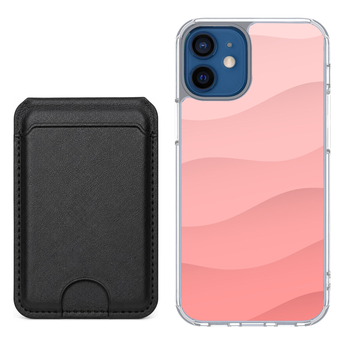 Scooch MagCase Pink Waves for iPhone 12 mini with Black MagWallet