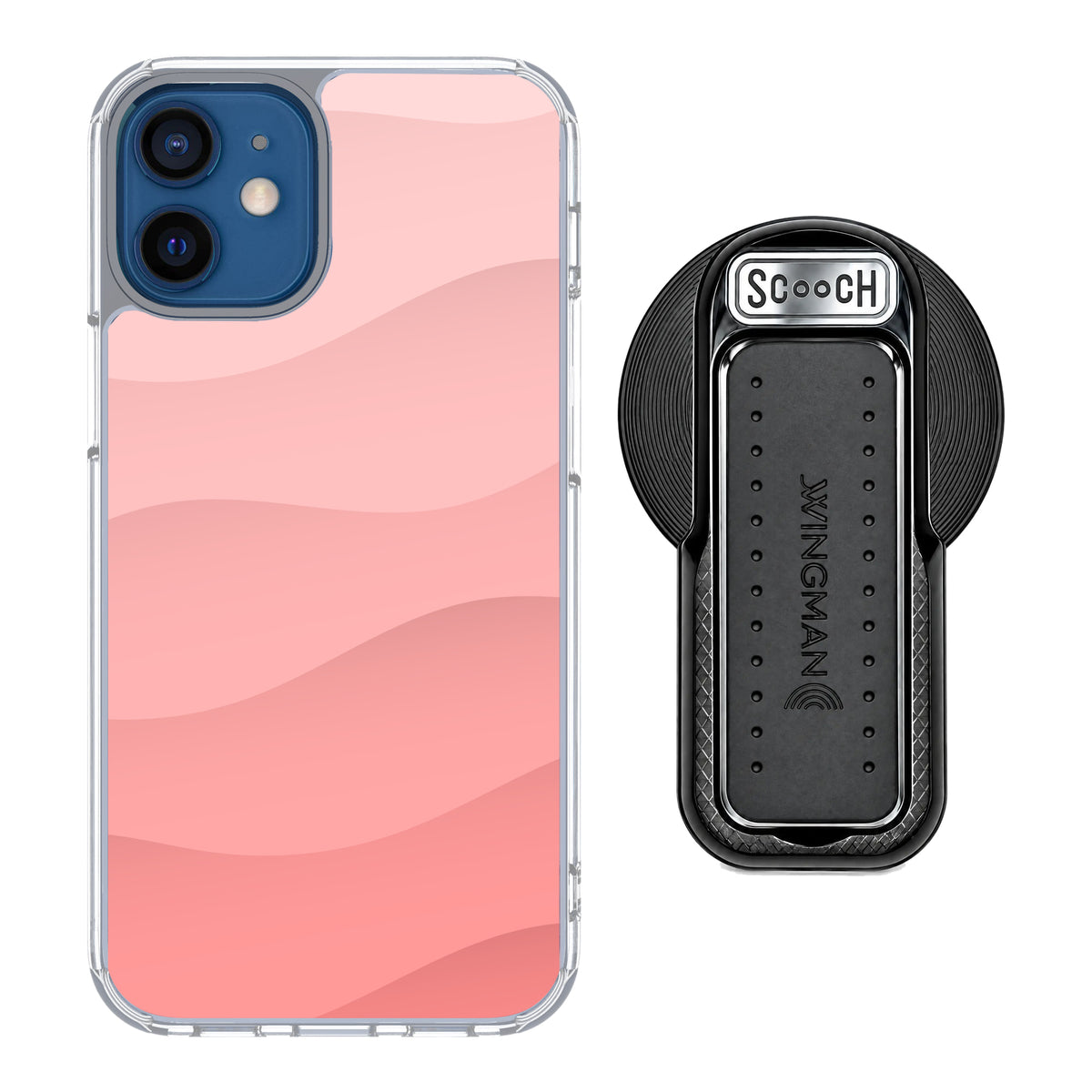 Scooch MagCase Pink Waves for iPhone 12 mini with MagSafe Wingback - Black
