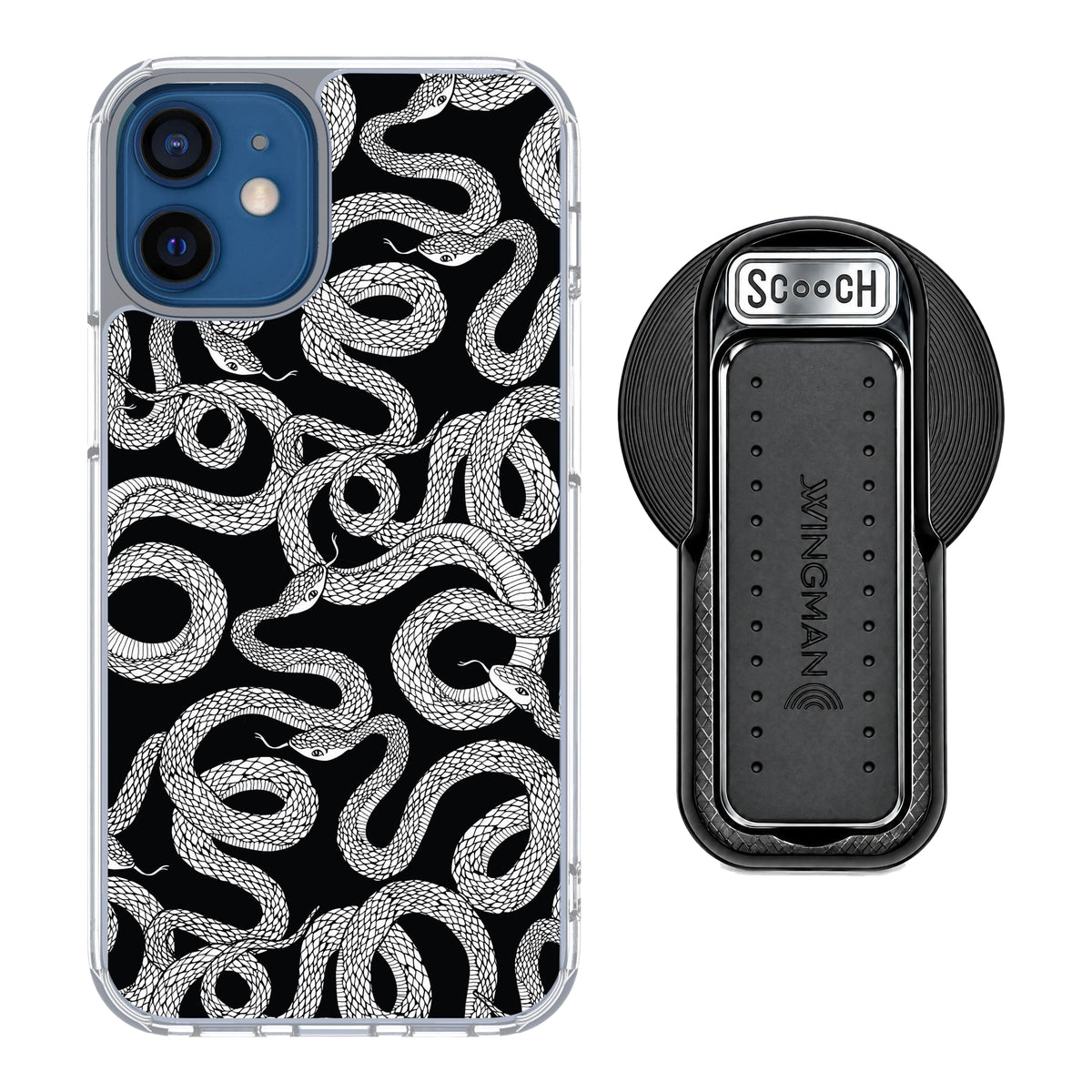 Scooch MagCase Snakes for iPhone 12 mini with MagSafe Wingback - Black