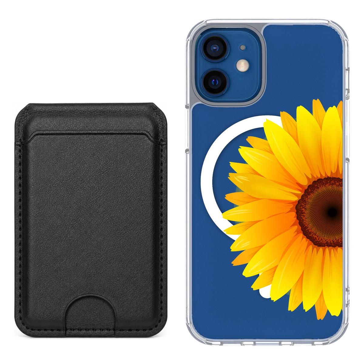 Scooch MagCase Sunflower for iPhone 12 mini with Black MagWallet