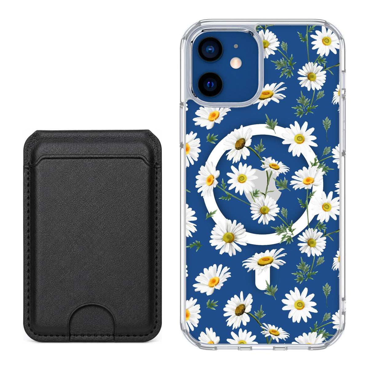 Scooch MagCase Daisies for iPhone 12 / iPhone 12 Pro with Black MagWallet