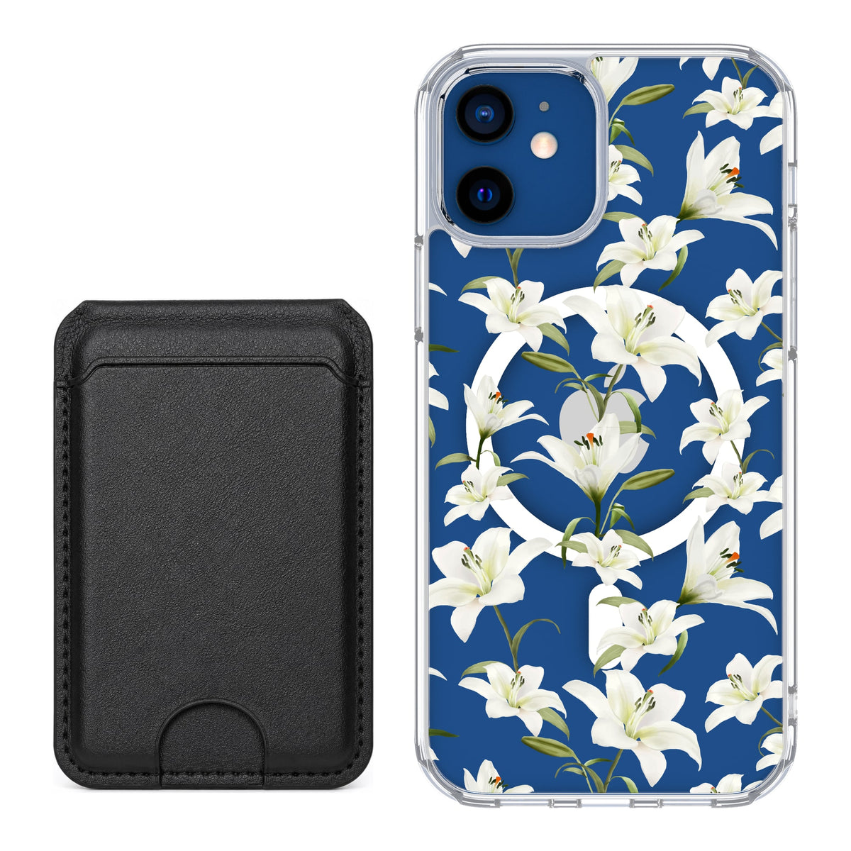 Scooch MagCase Lilies for iPhone 12 / iPhone 12 Pro with Black MagWallet