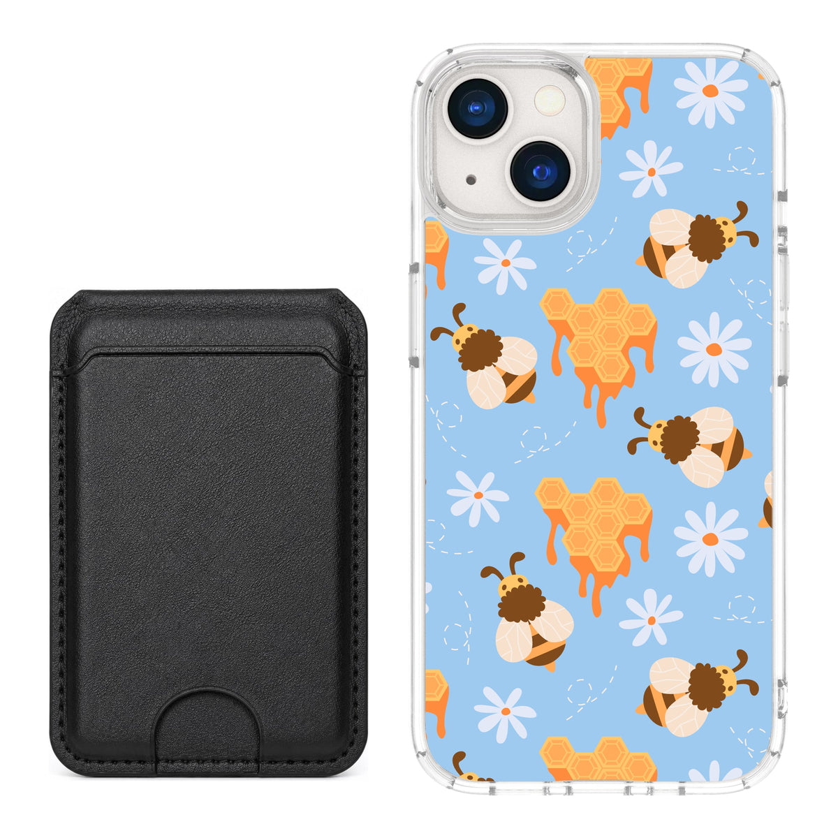 Scooch MagCase Honey Bees for iPhone 13 with Black MagWallet