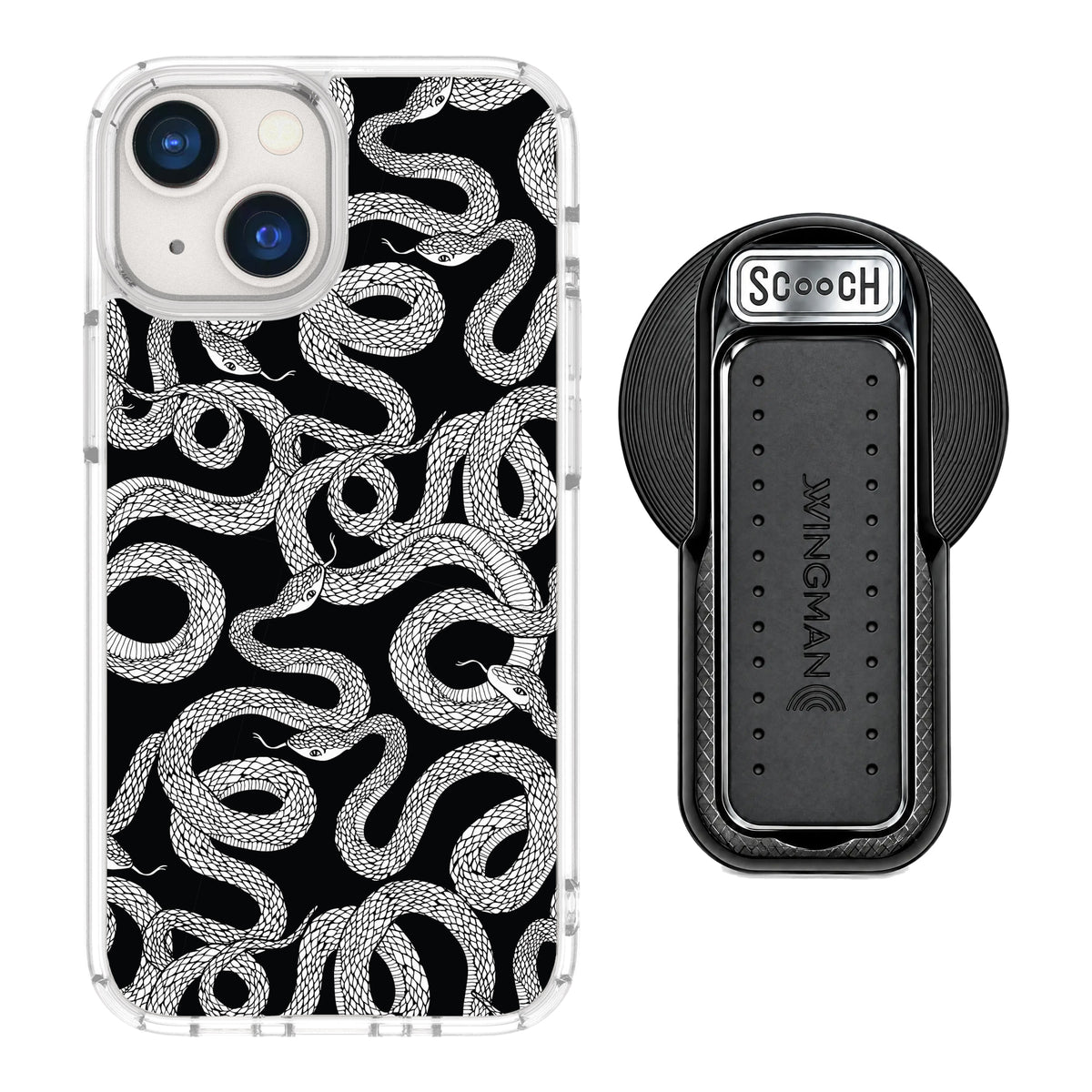 Scooch MagCase Snakes for iPhone 13 mini with MagSafe Wingback - Black