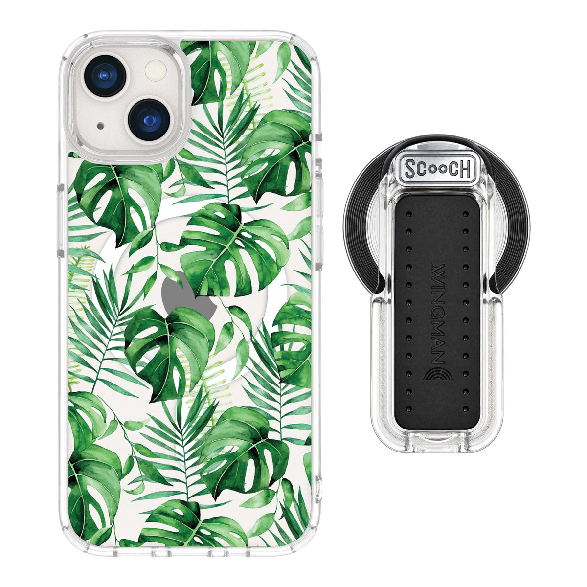 Scooch MagCase Monstera for iPhone 13 with MagSafe Wingback - Clear