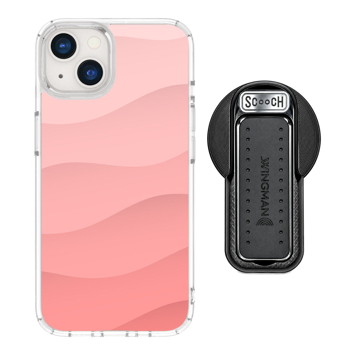Scooch MagCase Pink Waves for iPhone 13 with MagSafe Wingback - Black