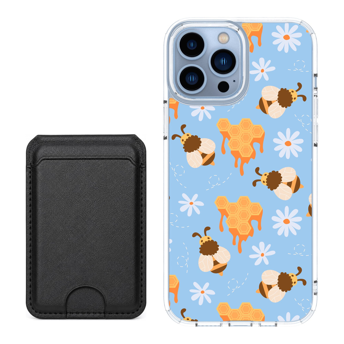 Scooch MagCase Honey Bees for iPhone 13 Pro Max with Black MagWallet